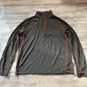 Cloudveil Men's Quarter-Zip Mock Neck Pullover Baselayer, Gargoyle (Gray), Large